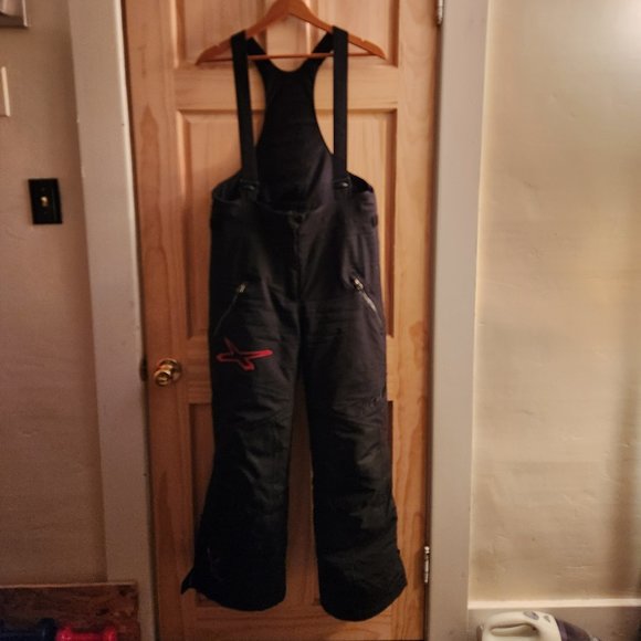 Ski-Doo X Snowmobile Snow Ski Pants Bibs Black White Small - Picture 1 of 14